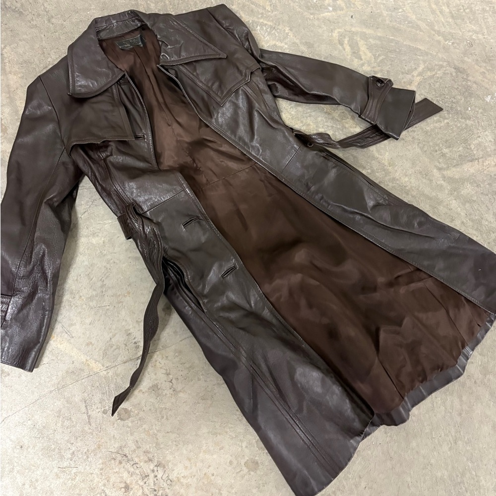 Vera pelle real leather made in Italy long jacket
